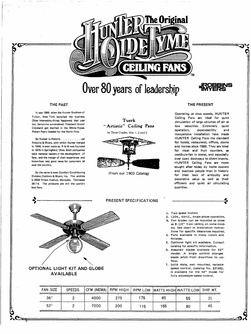 Hunter 22282 52 Outdoor Original User Manual | 4 pages