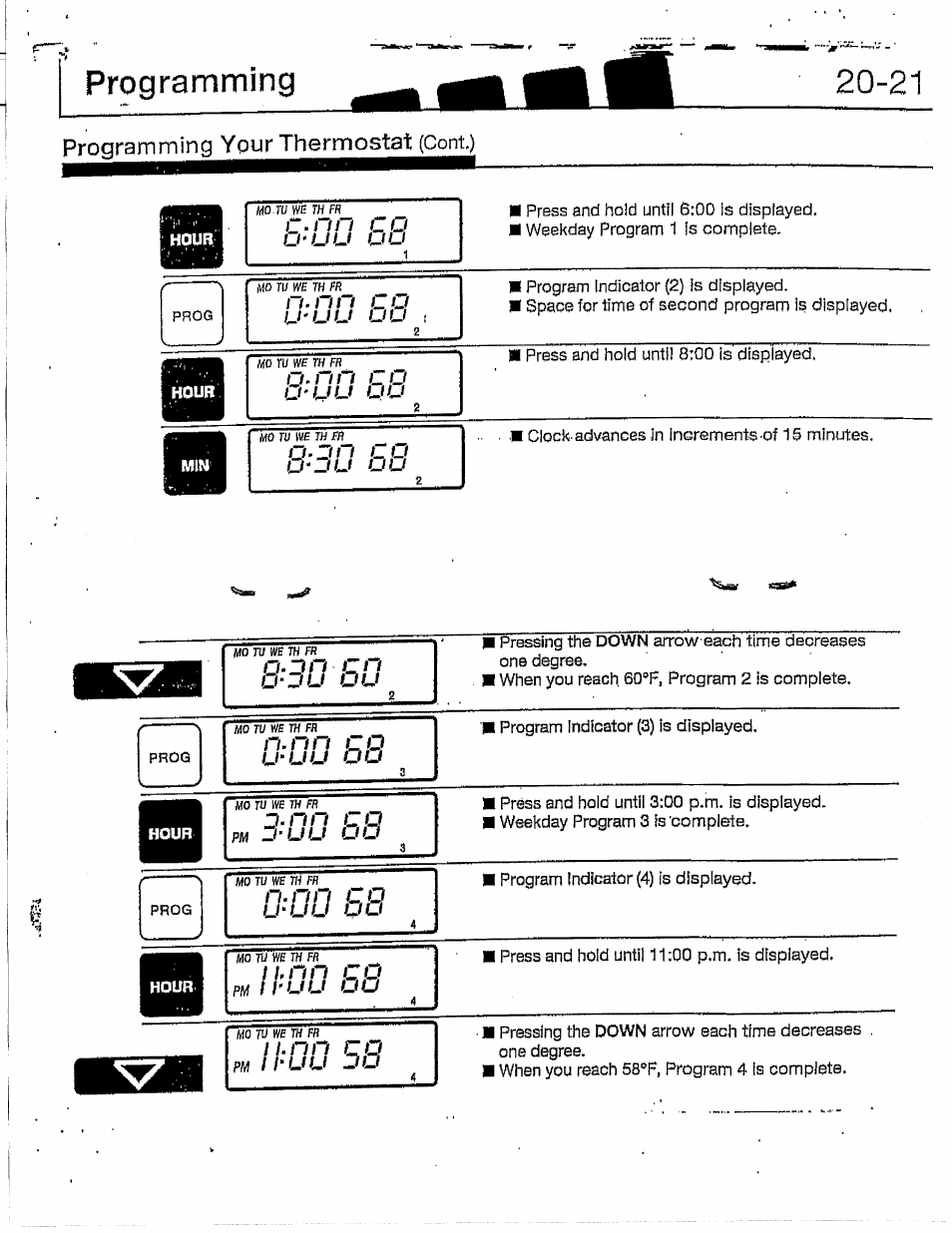 Cont), Programming, Programming your thermostat | O-dp co | Hunter 28837 46 Pemberley User Manual | Page 11 / 20