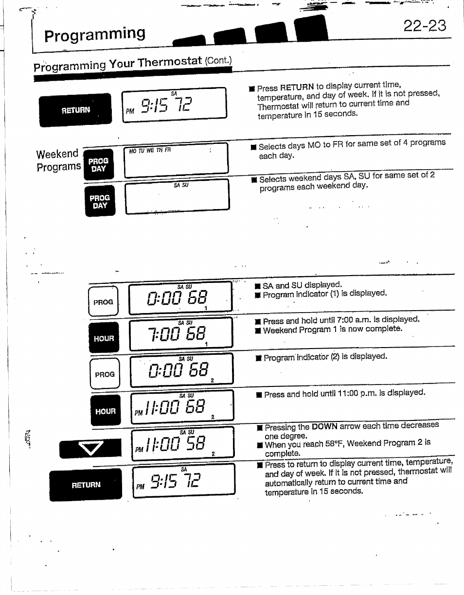 Programming your thermostat, N-nn c( u-uu c, Programming | N-nn c ( u-uu c, L l - n n c q | Hunter 28837 46 Pemberley User Manual | Page 12 / 20