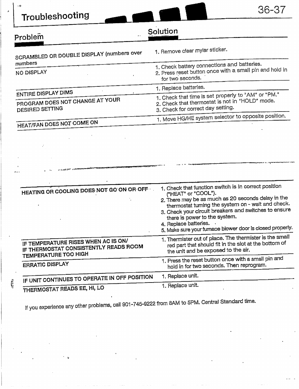 Problem solution | Hunter 28837 46 Pemberley User Manual | Page 19 / 20