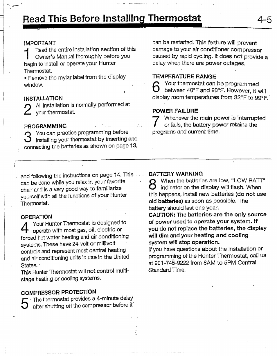 Read this before installing thermostat 4-5 | Hunter 28837 46 Pemberley User Manual | Page 3 / 20