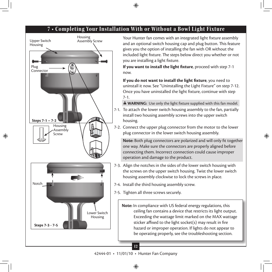 Hunter 28697 44 Auberville User Manual | Page 12 / 16