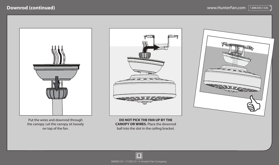 Downrod (continued) | Hunter 51026 44 Dreamland User Manual | Page 9 / 17