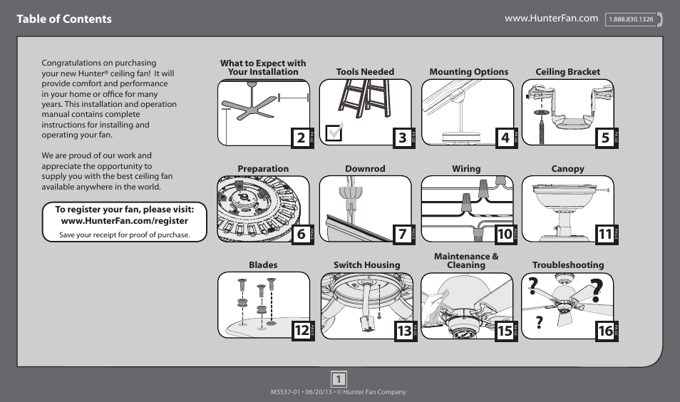 Hunter 52022 36 Orbit User Manual | 16 pages