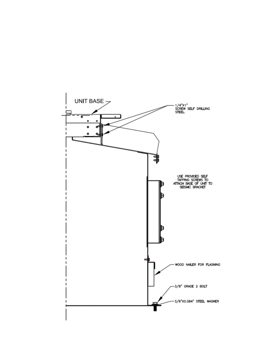 Seismic curb installation, Figure 15 - solid bottom seismic curb with filters | AAON RN-140 User Manual | Page 42 / 116