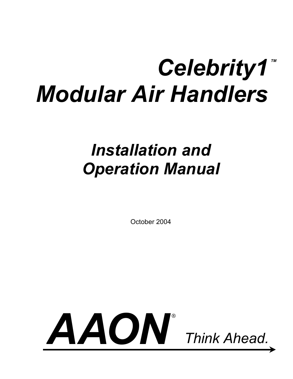 AAON M1-011 User Manual | 44 pages