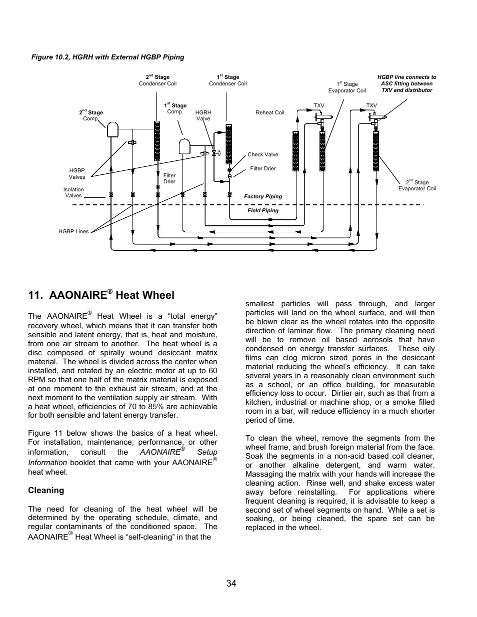 Aaonaire, Heat wheel, Cleaning | AAON M1-011 User Manual | Page 34 / 44