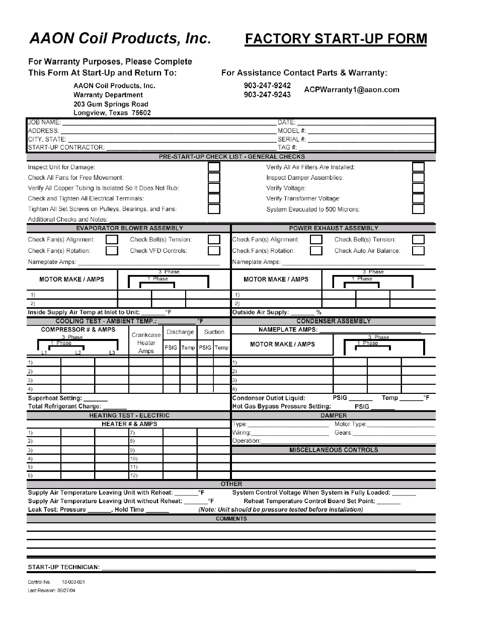 AAON M1-011 User Manual | Page 40 / 44