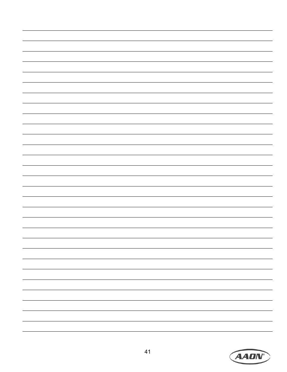 AAON M1-011 User Manual | Page 41 / 44