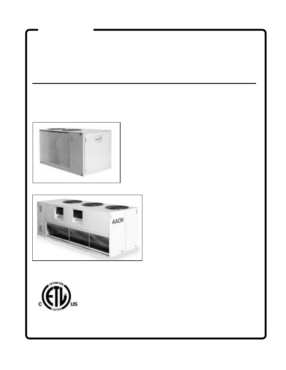 AAON HA-50 User Manual | 19 pages