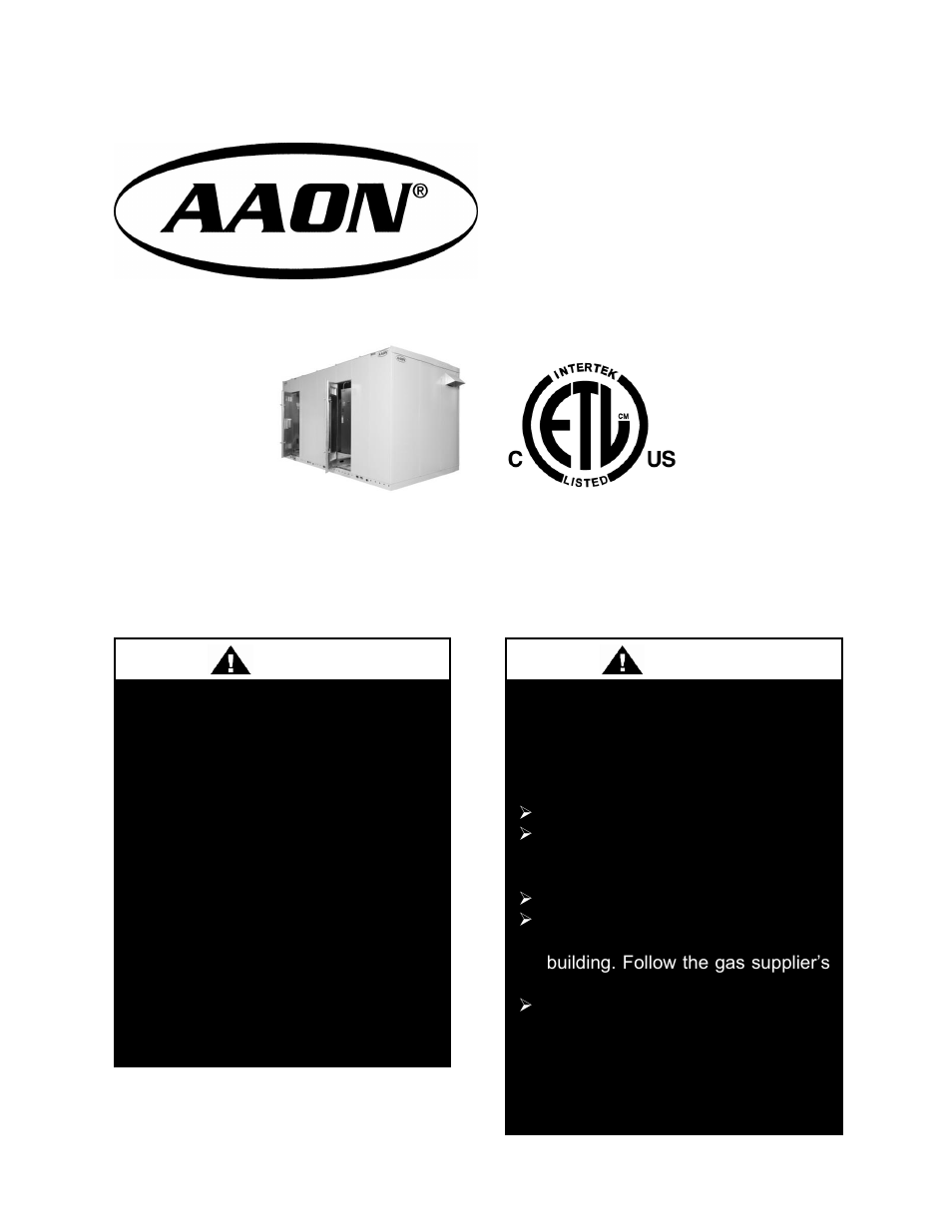 AAON BL-600 User Manual | 56 pages