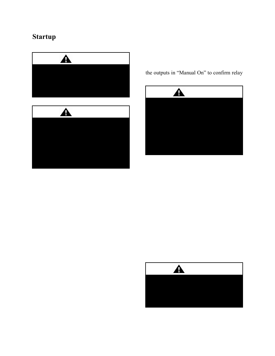 Startup, Warning, Caution | AAON BL-600 User Manual | Page 24 / 56