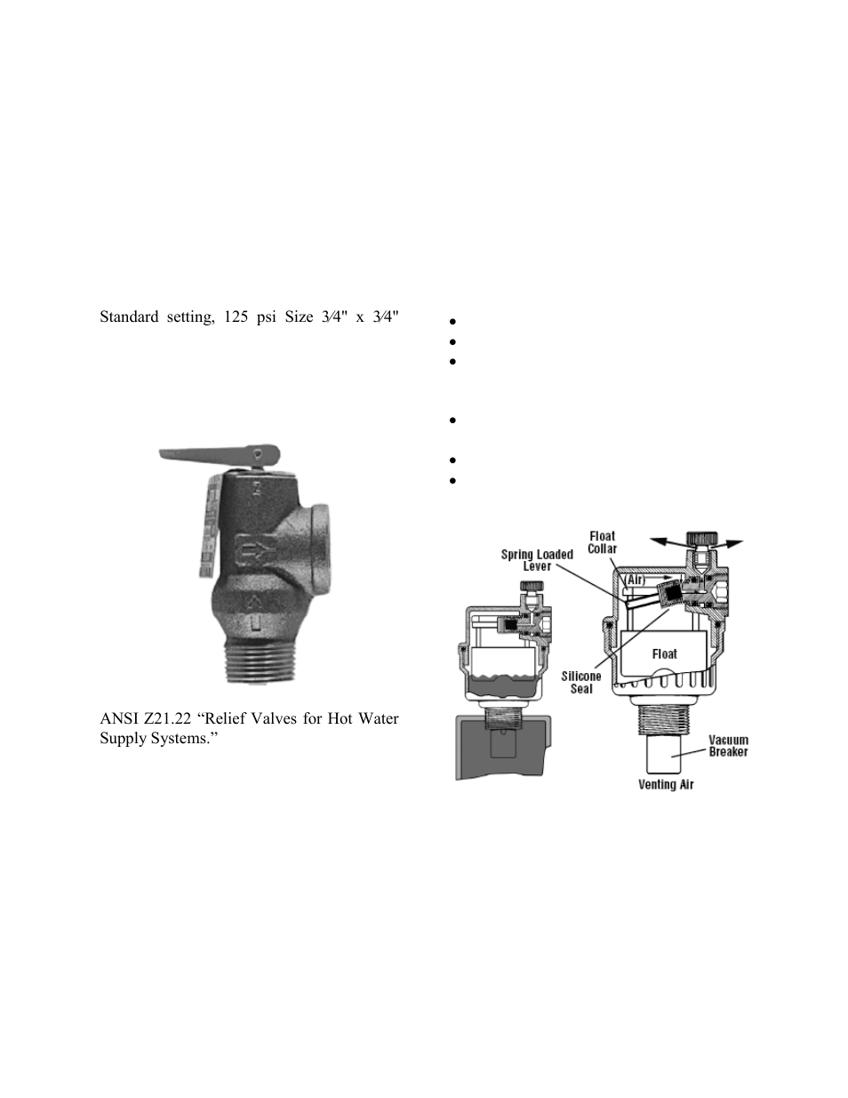 Water pressure relief valve, Automatic air vent valves | AAON BL-600 User Manual | Page 28 / 56