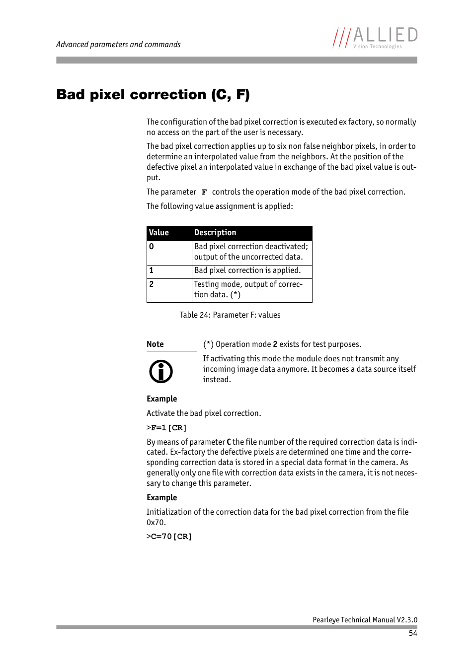 Bad pixel correction (c, f) | ALLIED Vision Technologies Pearleye P-030 LWIR User Manual | Page 54 / 84