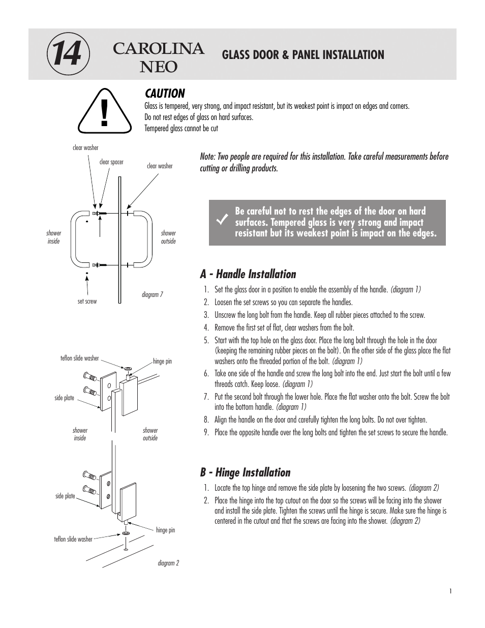 American Bath Factory Neo Supreme Carolina Shower User Manual | 4 pages