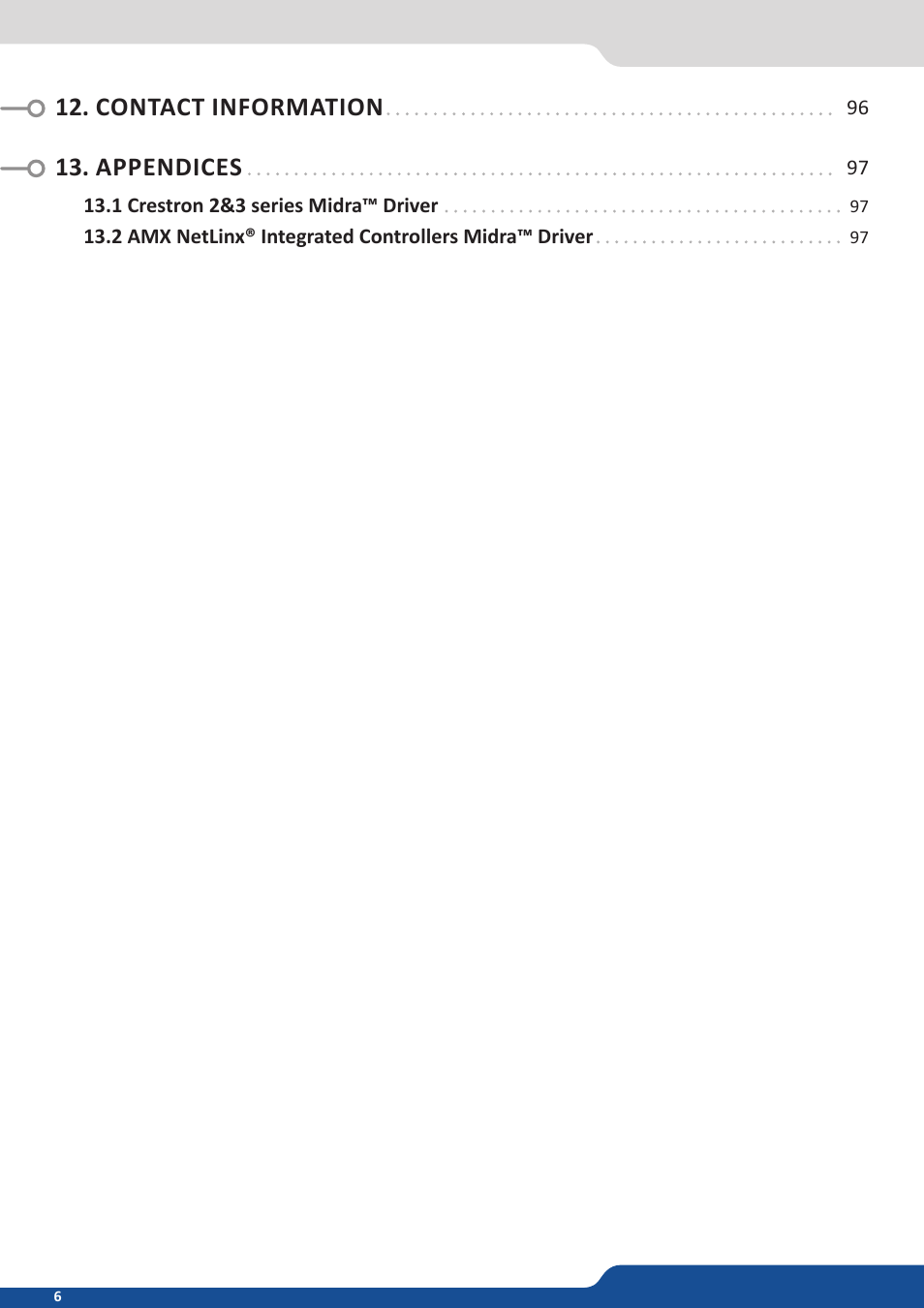 Contact information 13. appendices | Analog Way SmartMatriX2 User Manual | Page 6 / 99