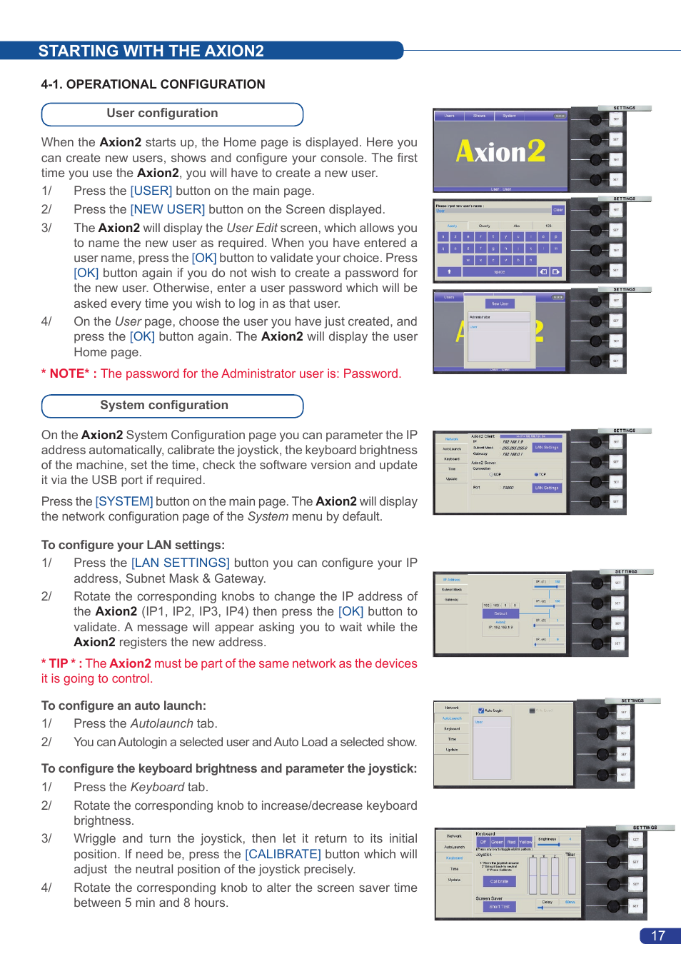 Starting with the axion2 | Analog Way Axion2 User Manual | Page 19 / 52