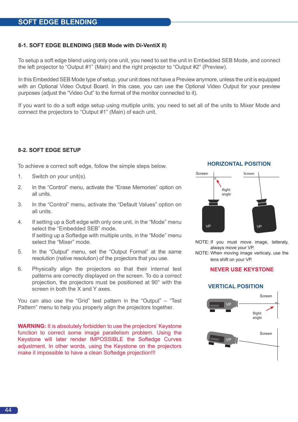 Soft edge blending | Analog Way Axion2 User Manual | Page 46 / 52