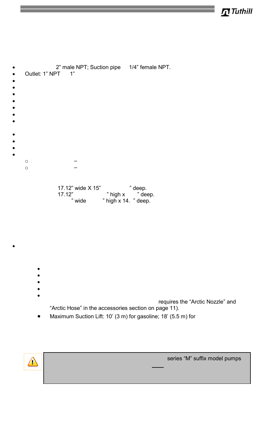 15 technical information / specifications | Fill-Rite 300V Series Fuel Transfer Pump User Manual | Page 15 / 64