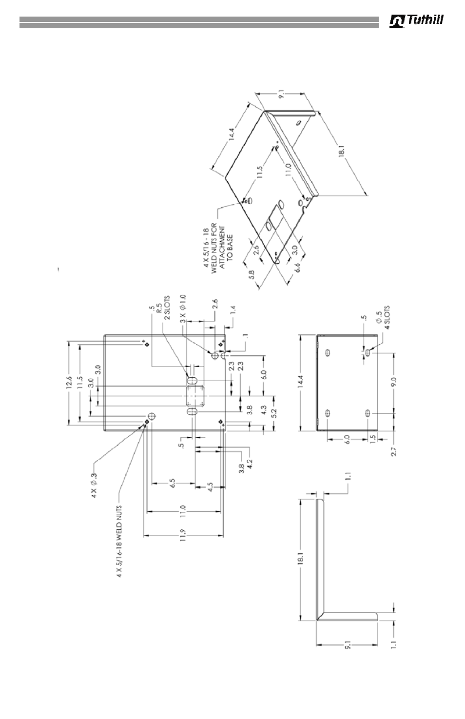 Optional mounting platform dimensions | Fill-Rite 902V Series Cabinet Dispenser User Manual | Page 13 / 16