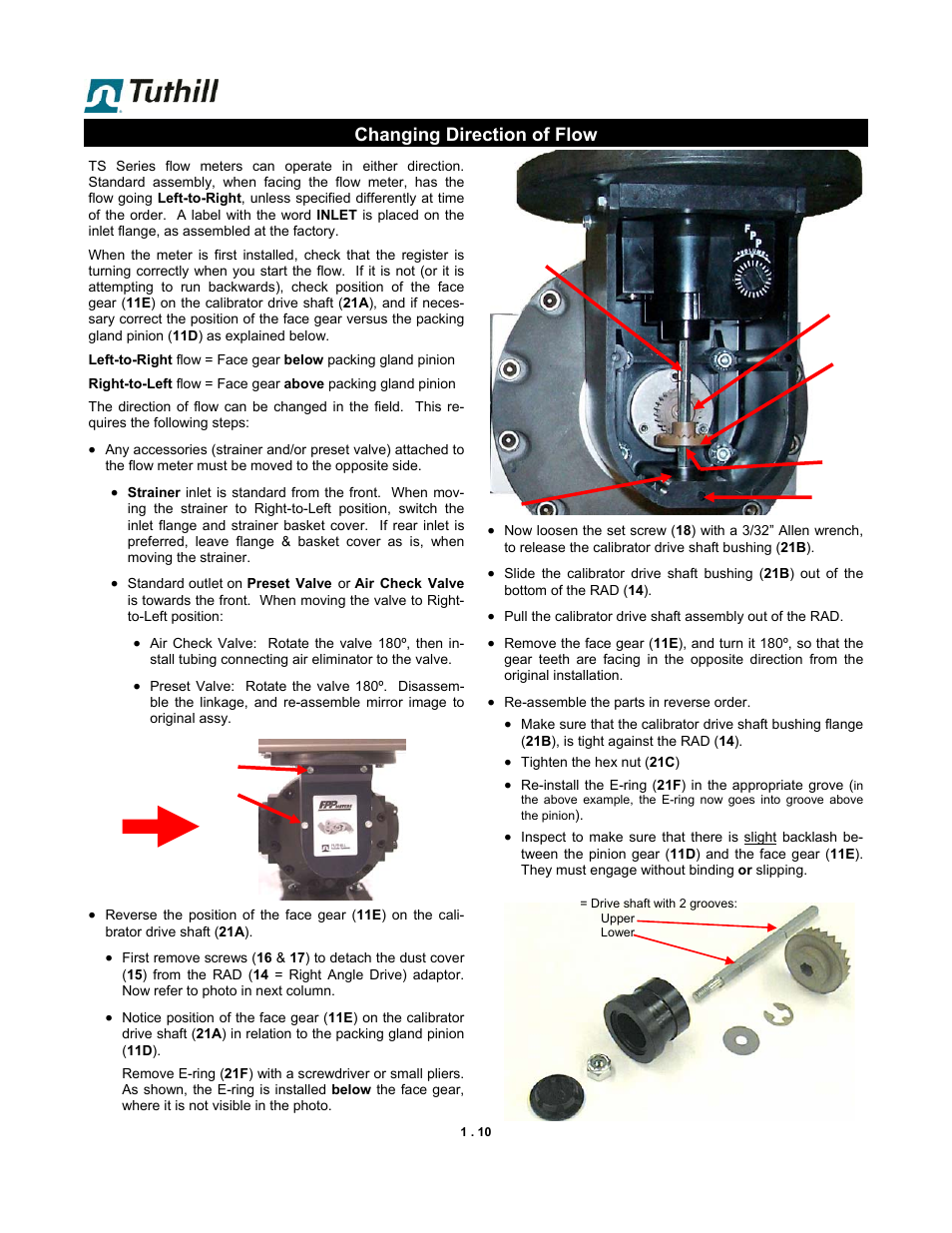 Changing direction of flow | Fill-Rite TS AA Mechanical Precision Meter User Manual | Page 10 / 20