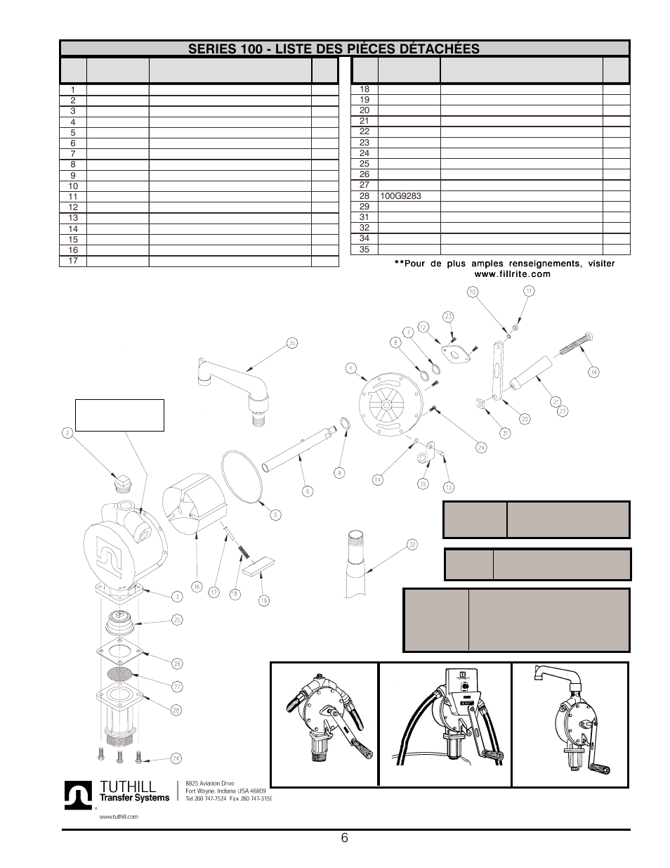 6series 100 - liste des piéces détachées | Fill-Rite 111 COUNTER ASSEMBLY User Manual | Page 6 / 8