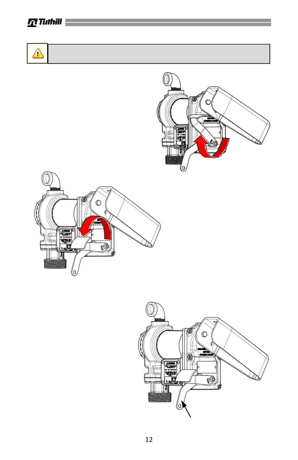 Betriebsanweisungen, Anbringen des vorhängeschlosses | Fill-Rite FR600G Series AC Transfer Pumps User Manual | Page 72 / 80