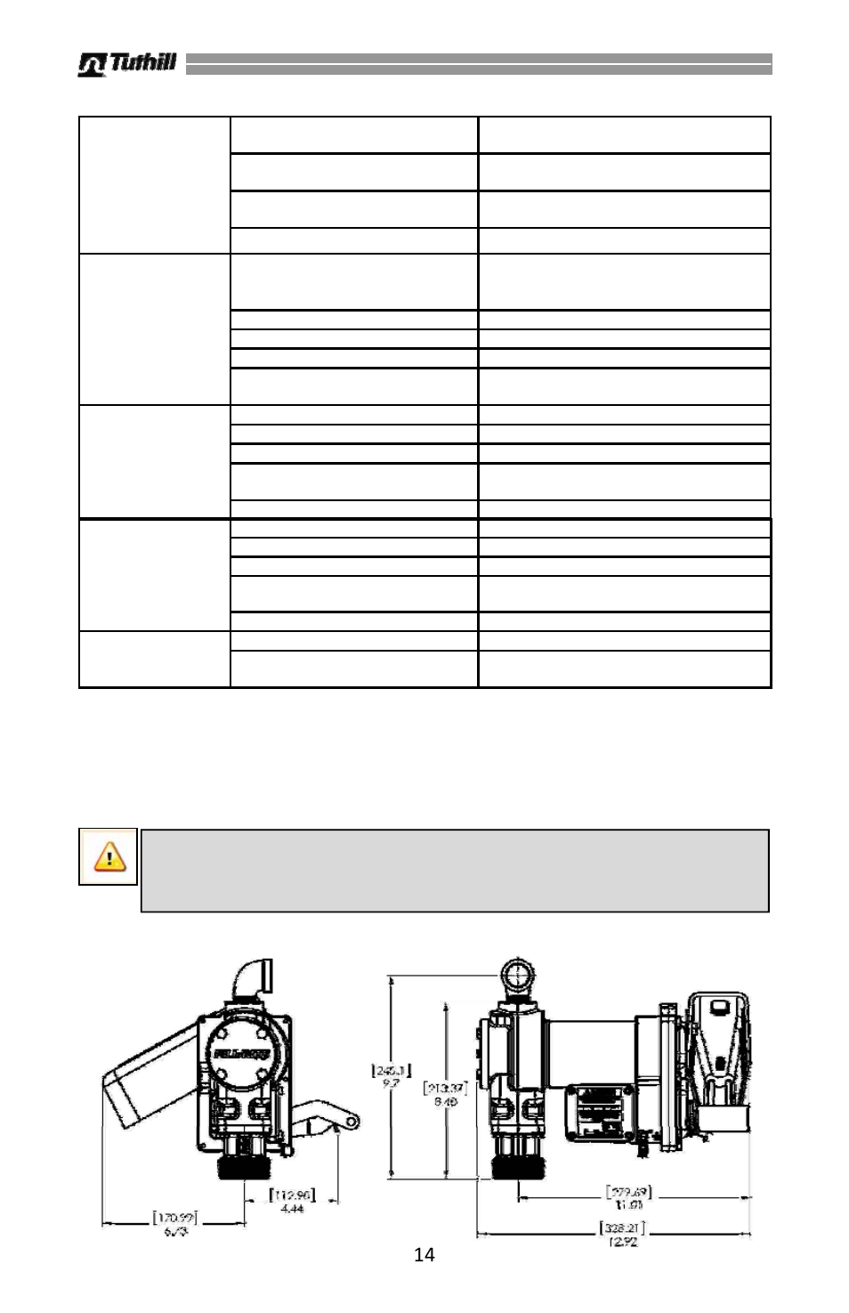 Störungsbeseitigung (forts.), Maßangaben | Fill-Rite FR600G Series AC Transfer Pumps User Manual | Page 74 / 80