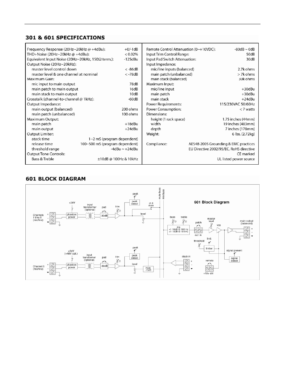 Biamp 601 User Manual | Page 7 / 13