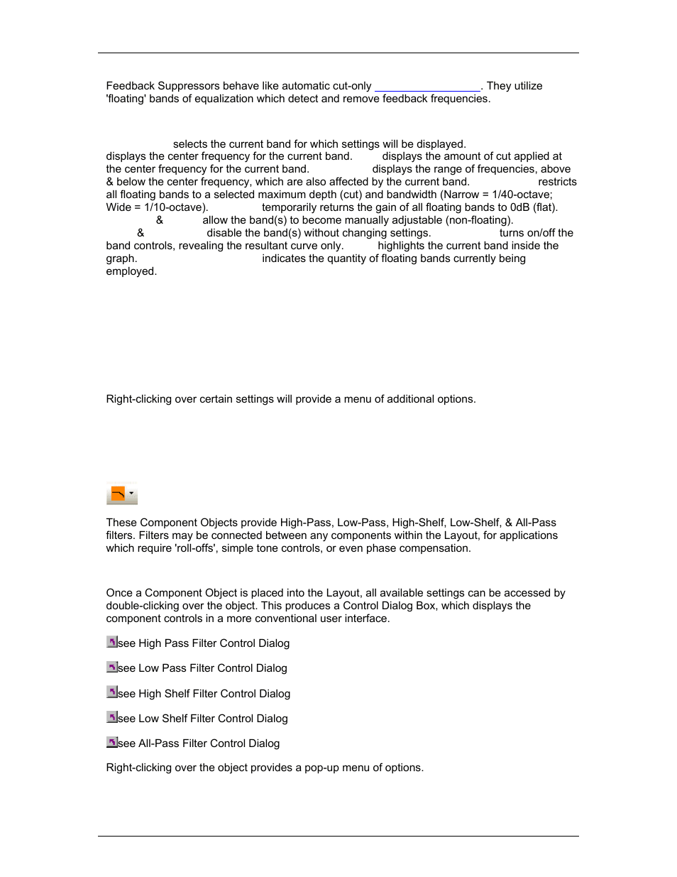 Filters, Low pass filter, Crossovers | Biamp A4 User Manual | Page 132 / 245