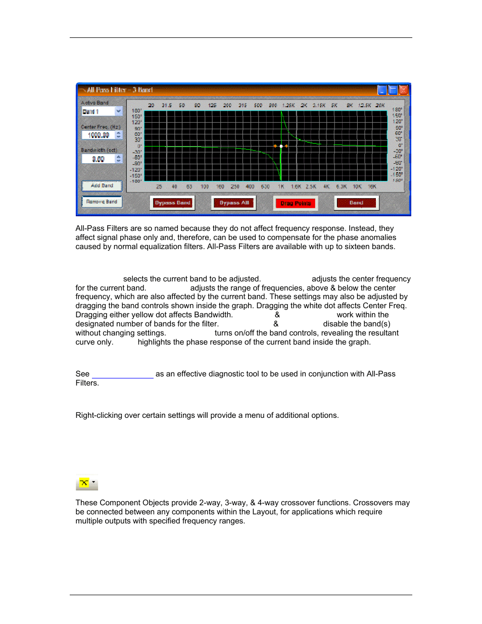 All-pass filter, Crossovers, Leveler | Comp/limiter, See all-pa | Biamp A4 User Manual | Page 135 / 245