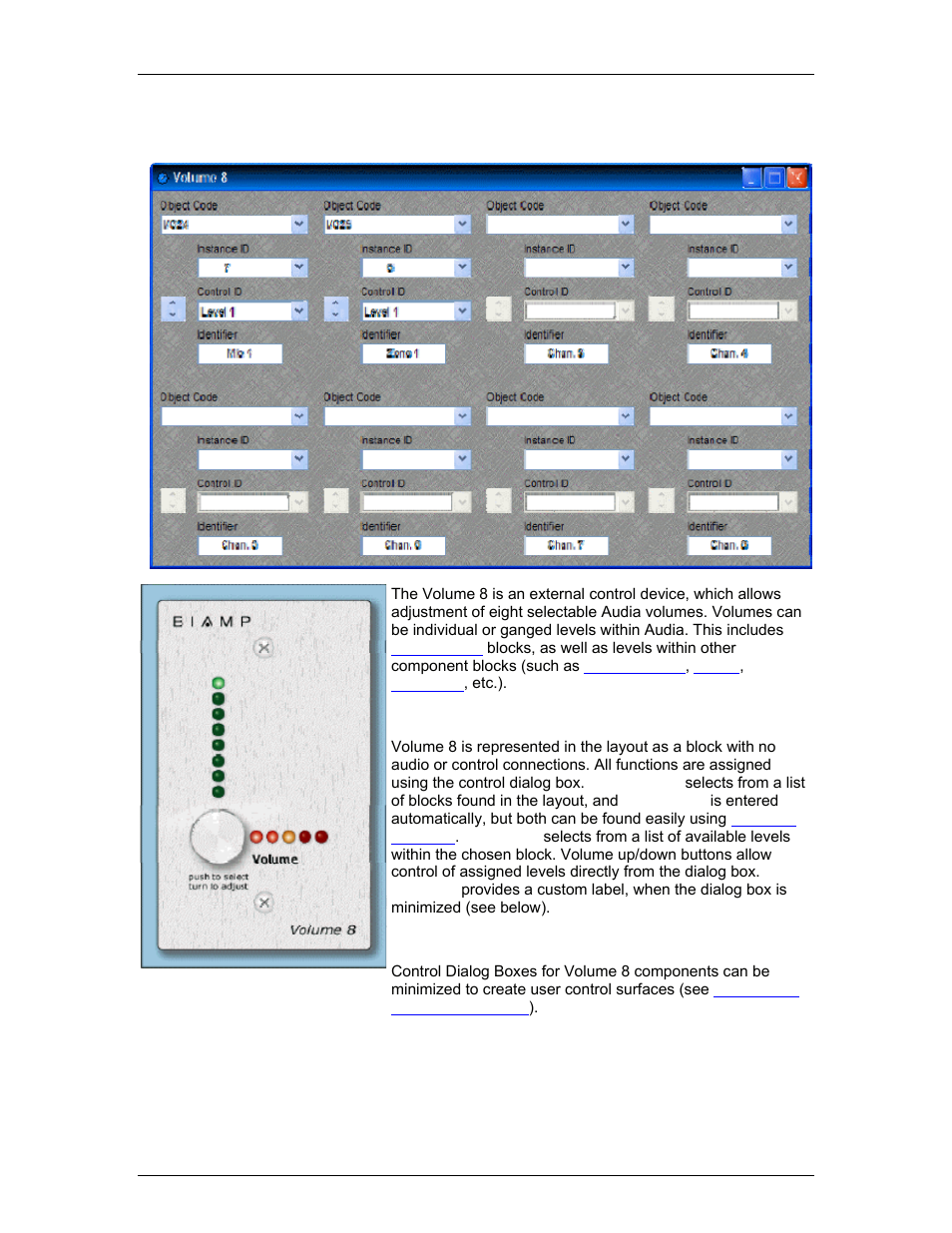 Volume 8, Transfer function, See volu | Biamp A4 User Manual | Page 155 / 245