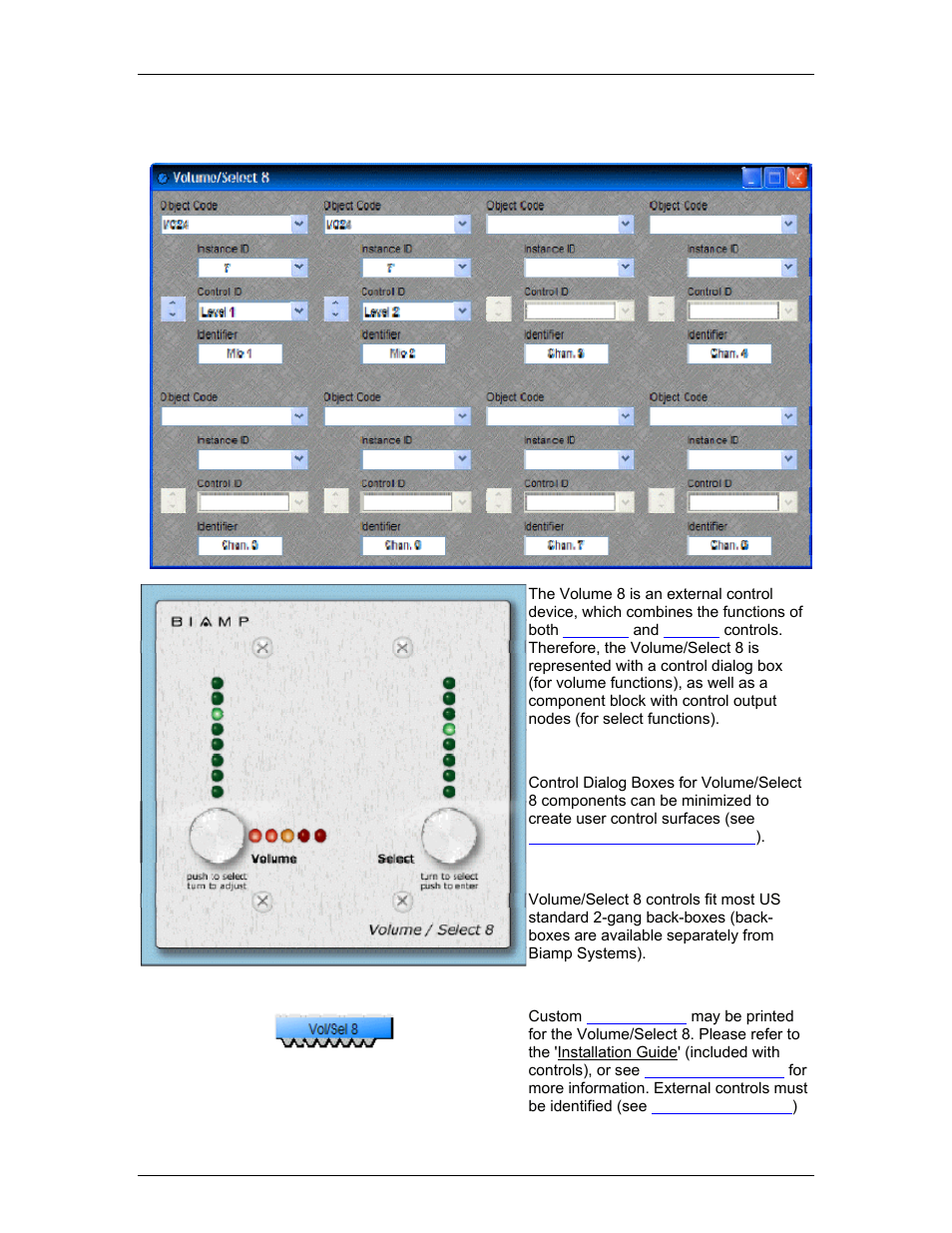 Volume/select 8, See volu | Biamp A4 User Manual | Page 157 / 245