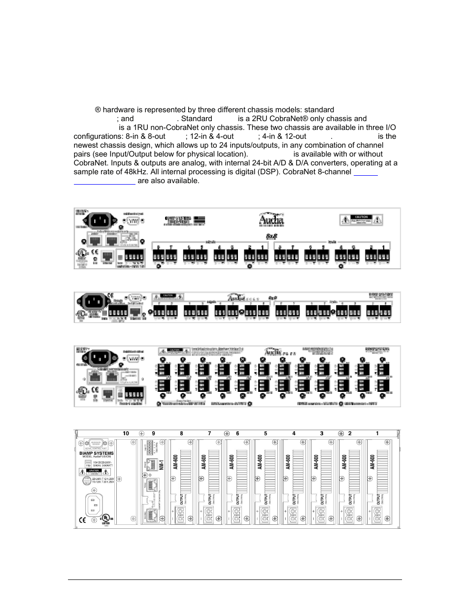 Hardware, Rear panel connections, Attribute | Input/output blocks, T of, Chassis, Cards, Is being, A tele, Via the | Biamp A4 User Manual | Page 191 / 245