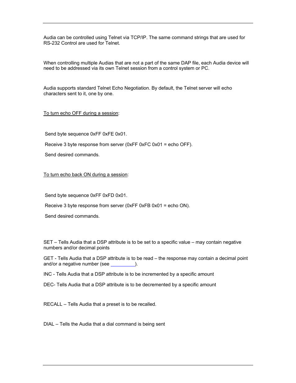 Command, Index, Value | Responses | Biamp A4 User Manual | Page 205 / 245