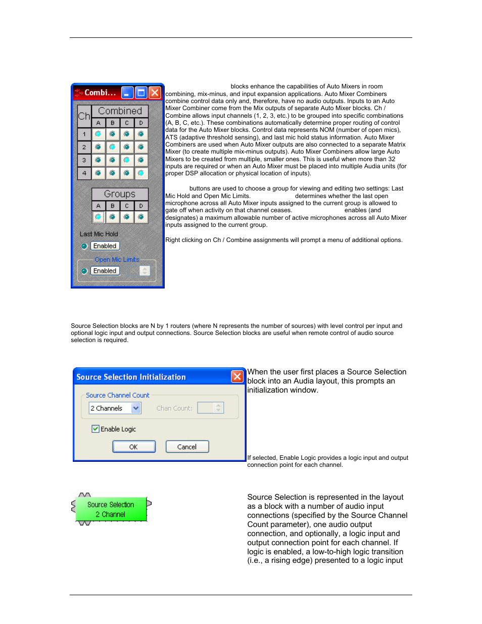 Source selections | Biamp A4 User Manual | Page 27 / 245