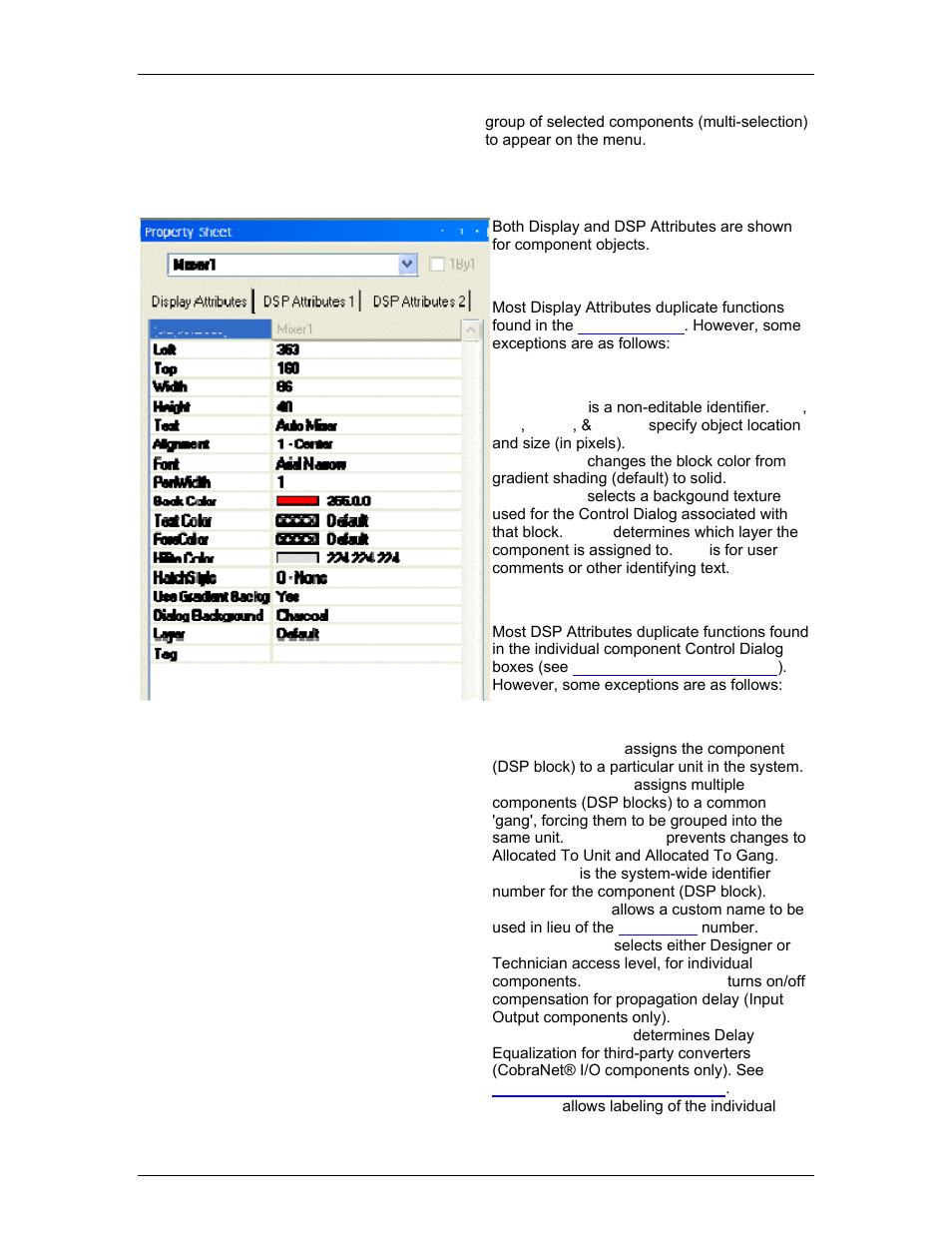 Object property sheet, See o | Biamp A4 User Manual | Page 54 / 245