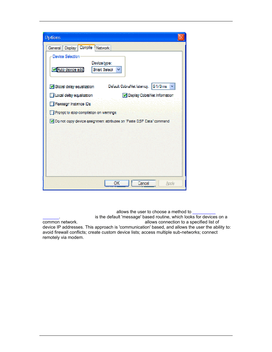 Network options, Layout menu, See network | Biamp A4 User Manual | Page 90 / 245
