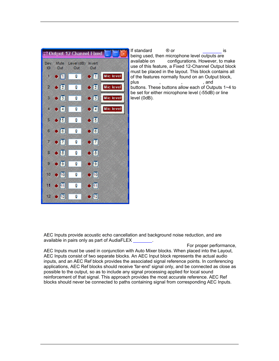 Fixed 12-channel output, Aec input, Expi-d | See fixed 1, See aec inp | Biamp LTR User Manual | Page 104 / 245