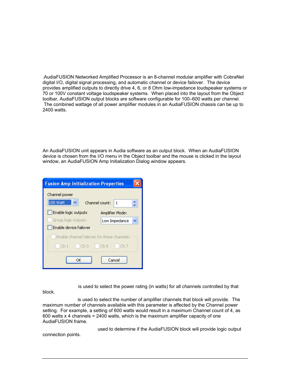 Introduction, Audiafusion, Initialization properties | Introduction audiafusion | Biamp LTR User Manual | Page 21 / 245