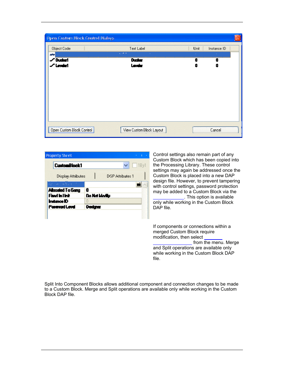 Split into component blocks | Biamp LTR User Manual | Page 82 / 245