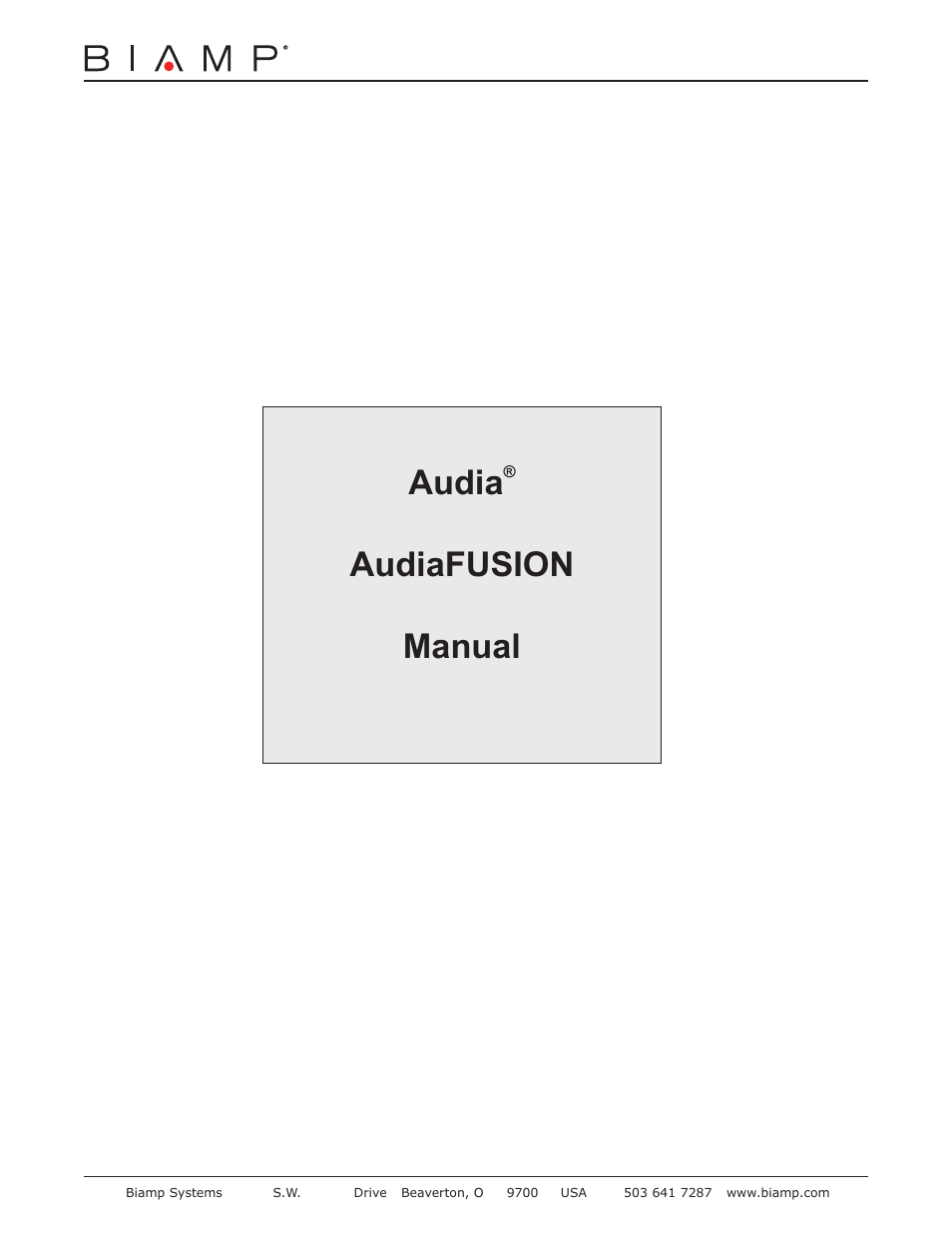 Biamp AudiaFUSION User Manual | 19 pages