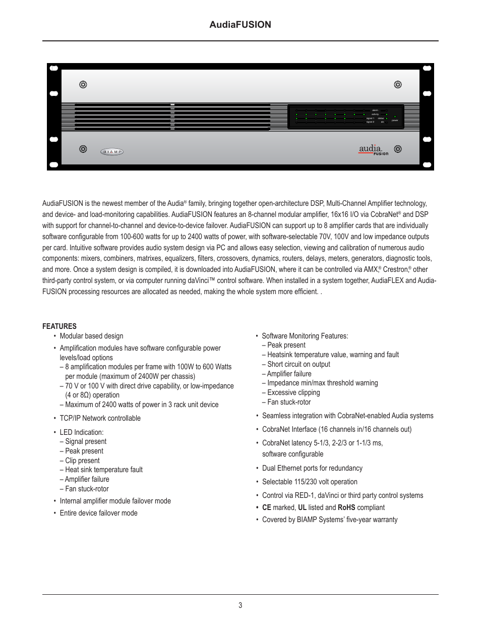 Audiafusion | Biamp AudiaFUSION User Manual | Page 4 / 19