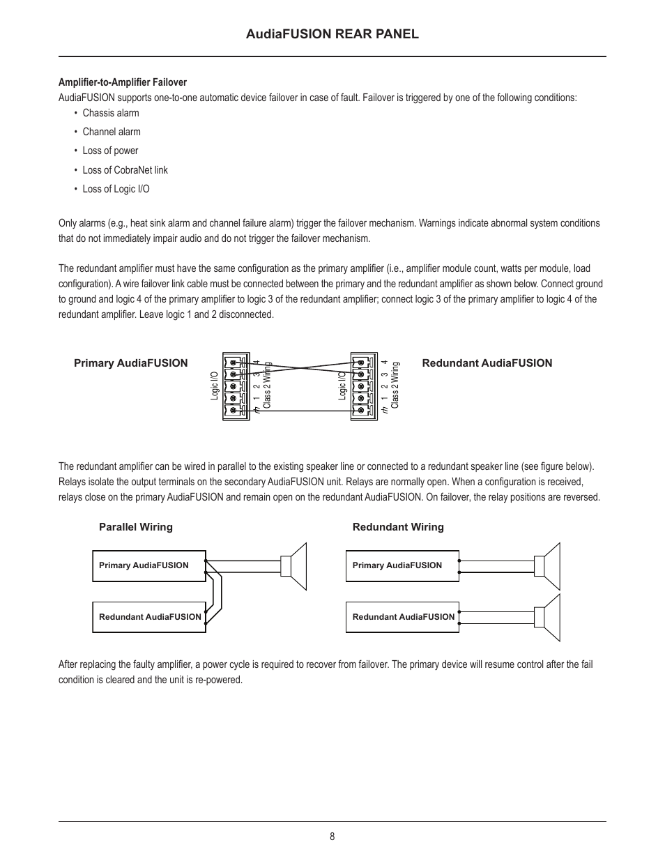 Audiafusion rear panel | Biamp AudiaFUSION User Manual | Page 9 / 19