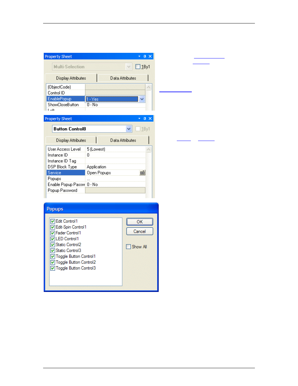 Adding popup controls, Popup controls, To be | Biamp A4 User Manual | Page 80 / 89