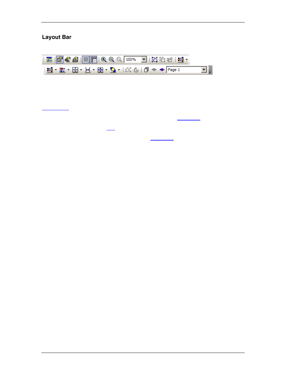 Layout bar, Her the, Or the | Toolbar, Icons an, Icons | Biamp LTR User Manual | Page 69 / 89