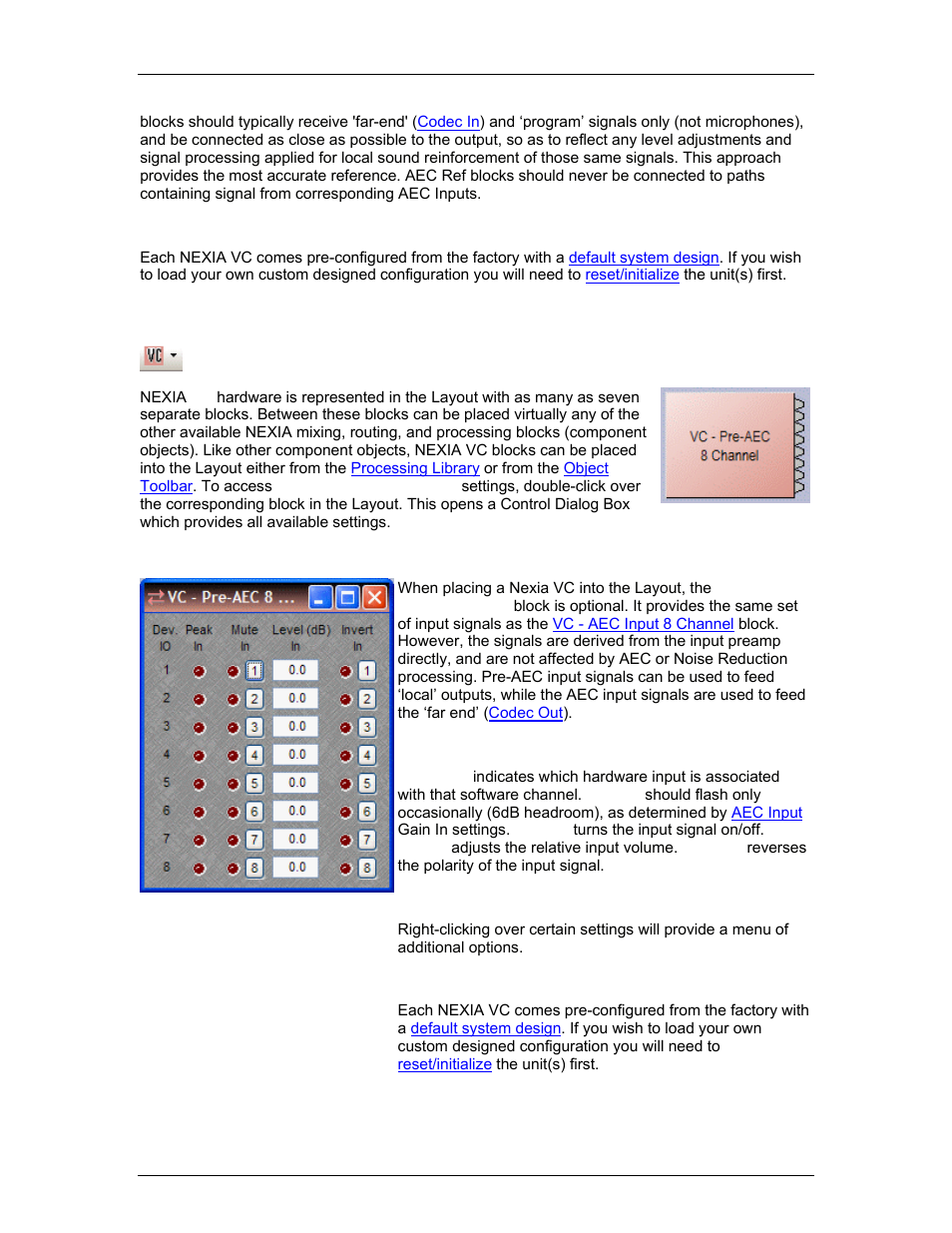 Vc - pre-aec 8 channel, Optional | Biamp LTR User Manual | Page 104 / 217