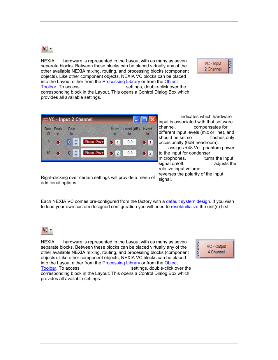 Vc - input 2 channel, Vc - output 4 channel, Block i | King the | Biamp LTR User Manual | Page 105 / 217