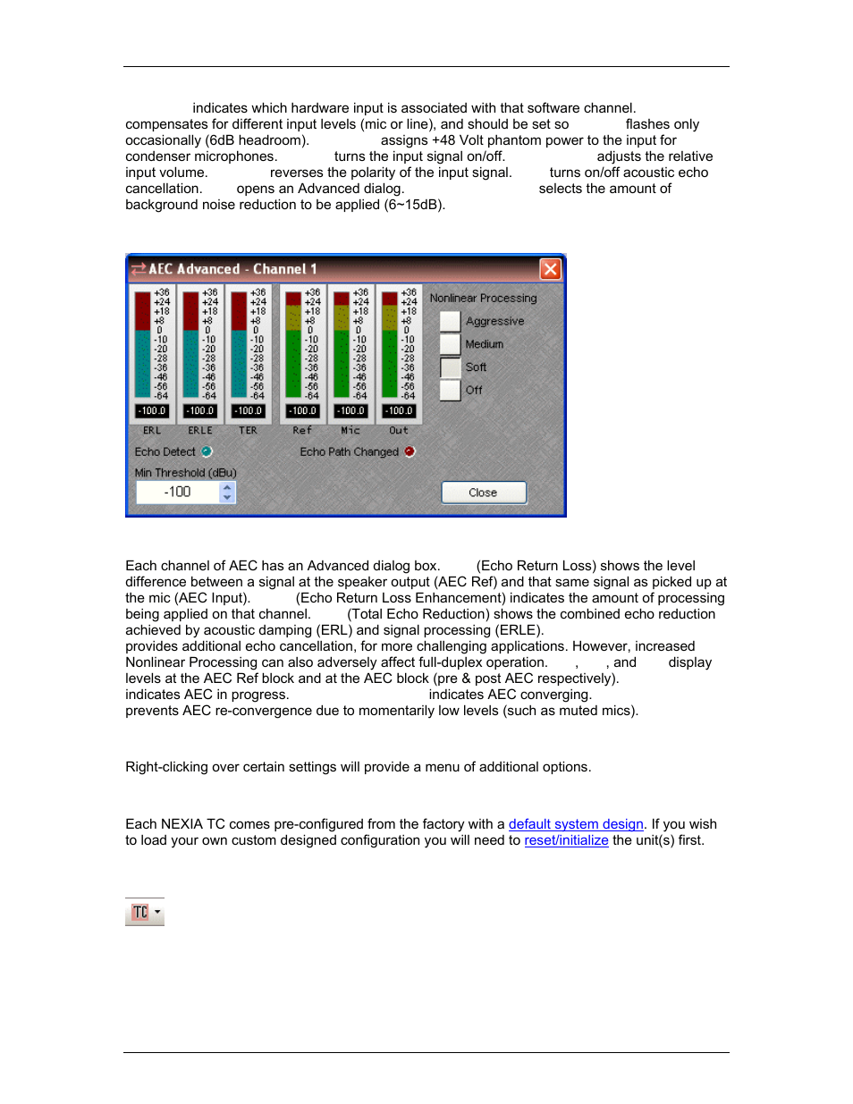 Tc - aec ref 8 channel, Tc - aec ref 8, Channel | Biamp LTR User Manual | Page 111 / 217