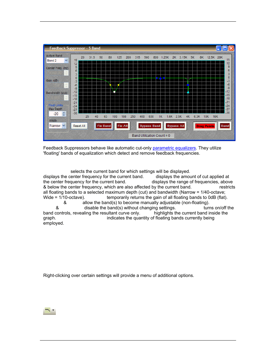 Feedback suppressor, Filters, See fe | Biamp LTR User Manual | Page 126 / 217